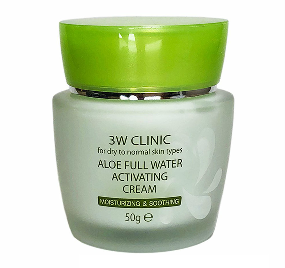 3W Clinic Aloe Full Water Activating Увлажняющий крем для лица с алоэ, 50мл