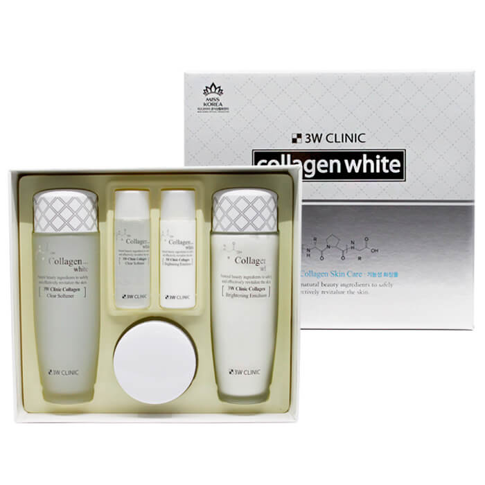3W Clinic Collagen White Skin Care Set Набор из 3 средств c функцией интенсивного осветления 