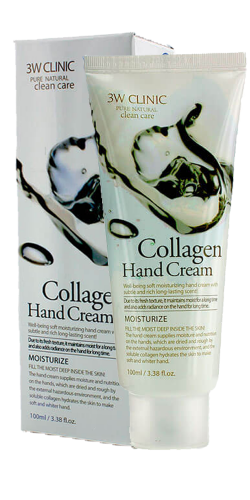 3W Clinic Collagen Hand Cream крем для рук увлажняющий с морским коллагеном, 100мл
