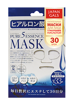 Japan Gals Pure5 Essential маска для лица с гиалуроновой кислотой, 30*3мл