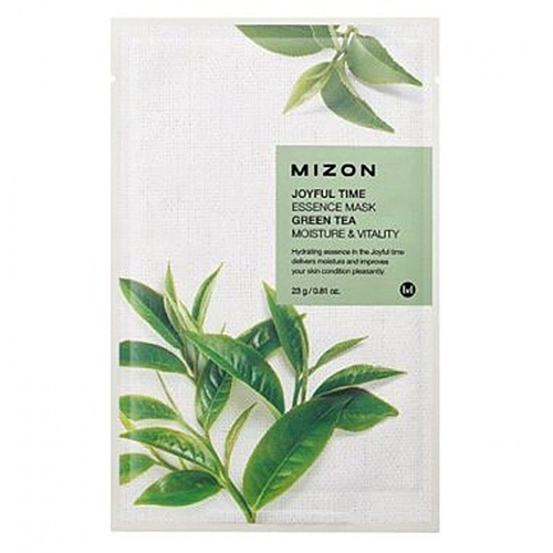 Mizon Joyful time essence mask green tea Маска тканевая с экстрактом зелёного чая, 23г