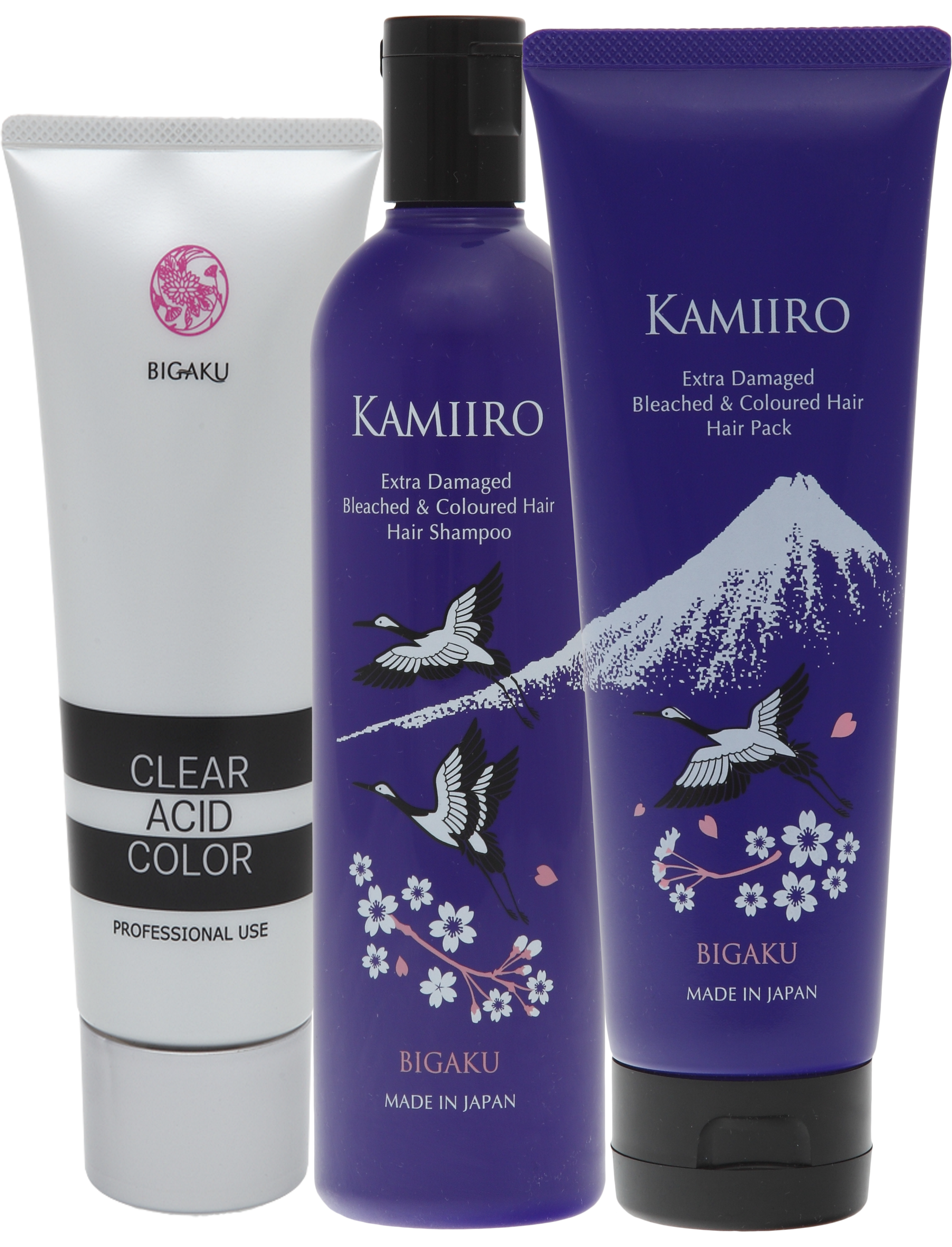 Kamiiro Extra Damaged набор шампунь, маска для окрашенных волос и ламинирование, 330мл + 250г+160г