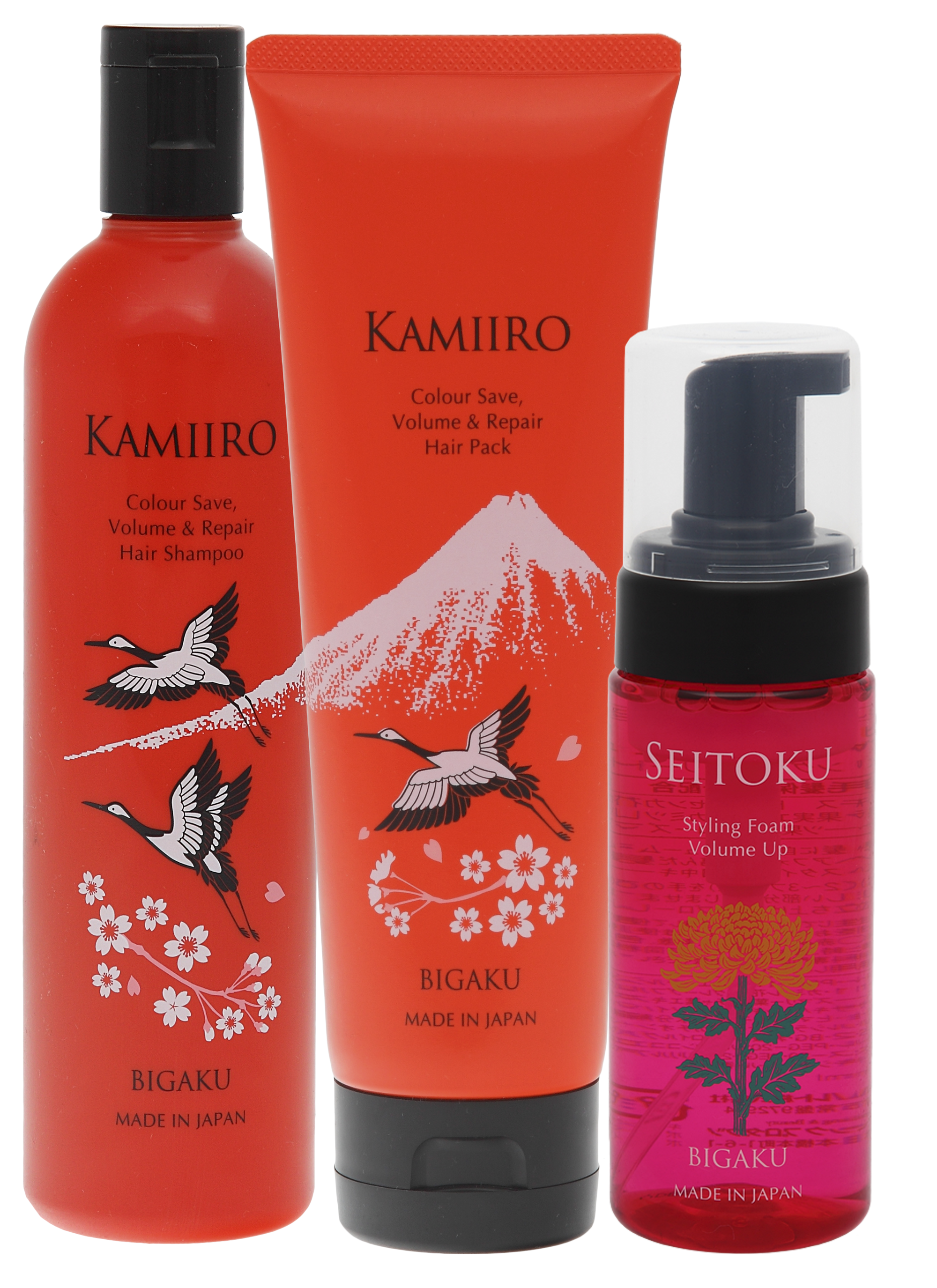 Kamiiro Colour Save Volume&Repair набор шампунь,маска  и пенка для объема 330мл+250г+150мл