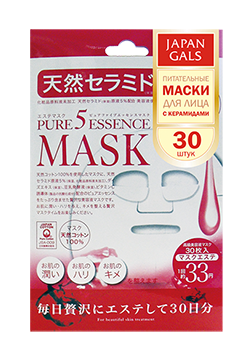Japan Gals Pure5 Essential маска для лица с натуральными керамидами, 30*3мл