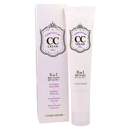 Etude House CC cream correct&care silky #1 Silky СС-крем корректирующий для шелковистости кожи, 35г