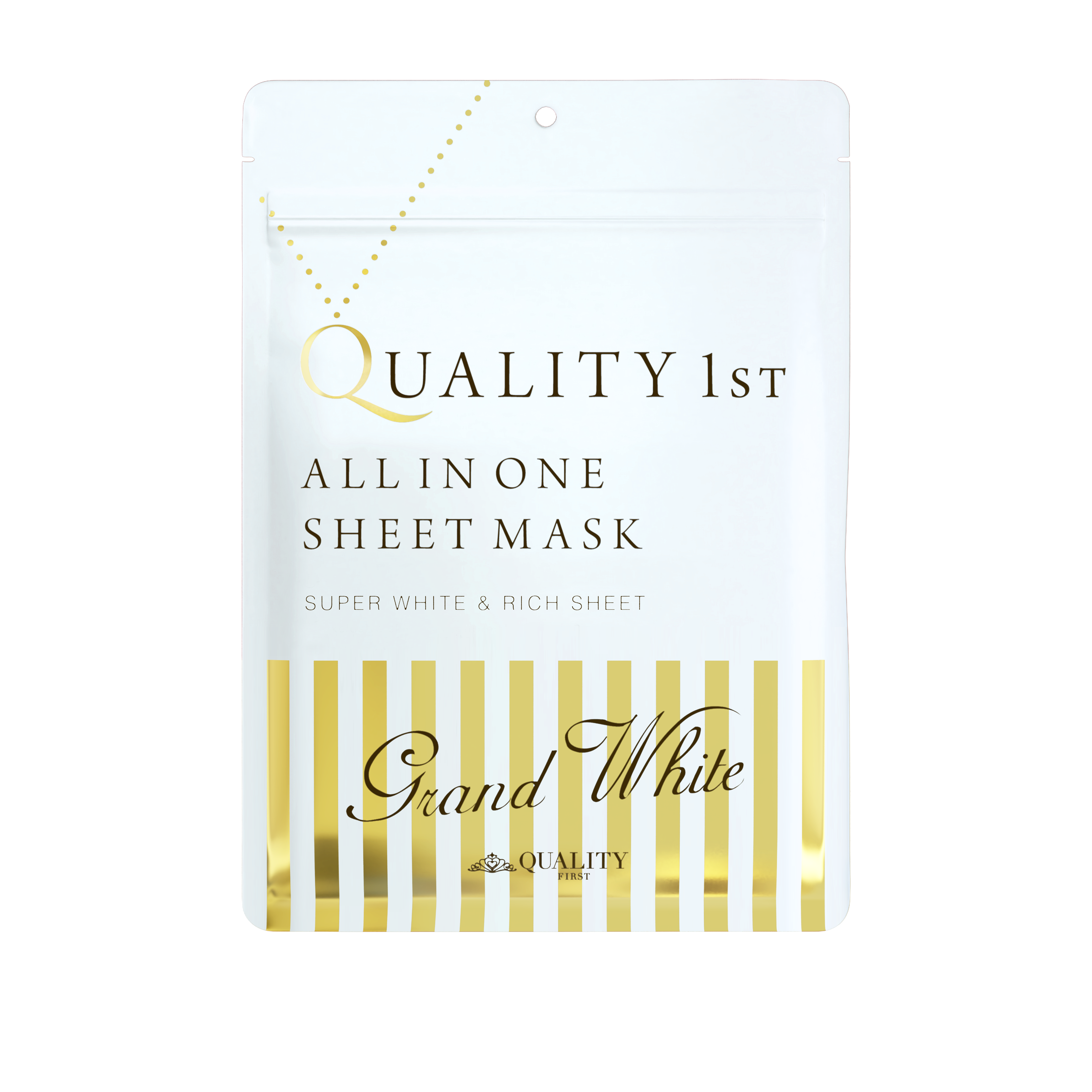 Quality 1st All in one sheet mask Grand White Антивозрастная маска выравнивающая цвет кожи лица,7 шт