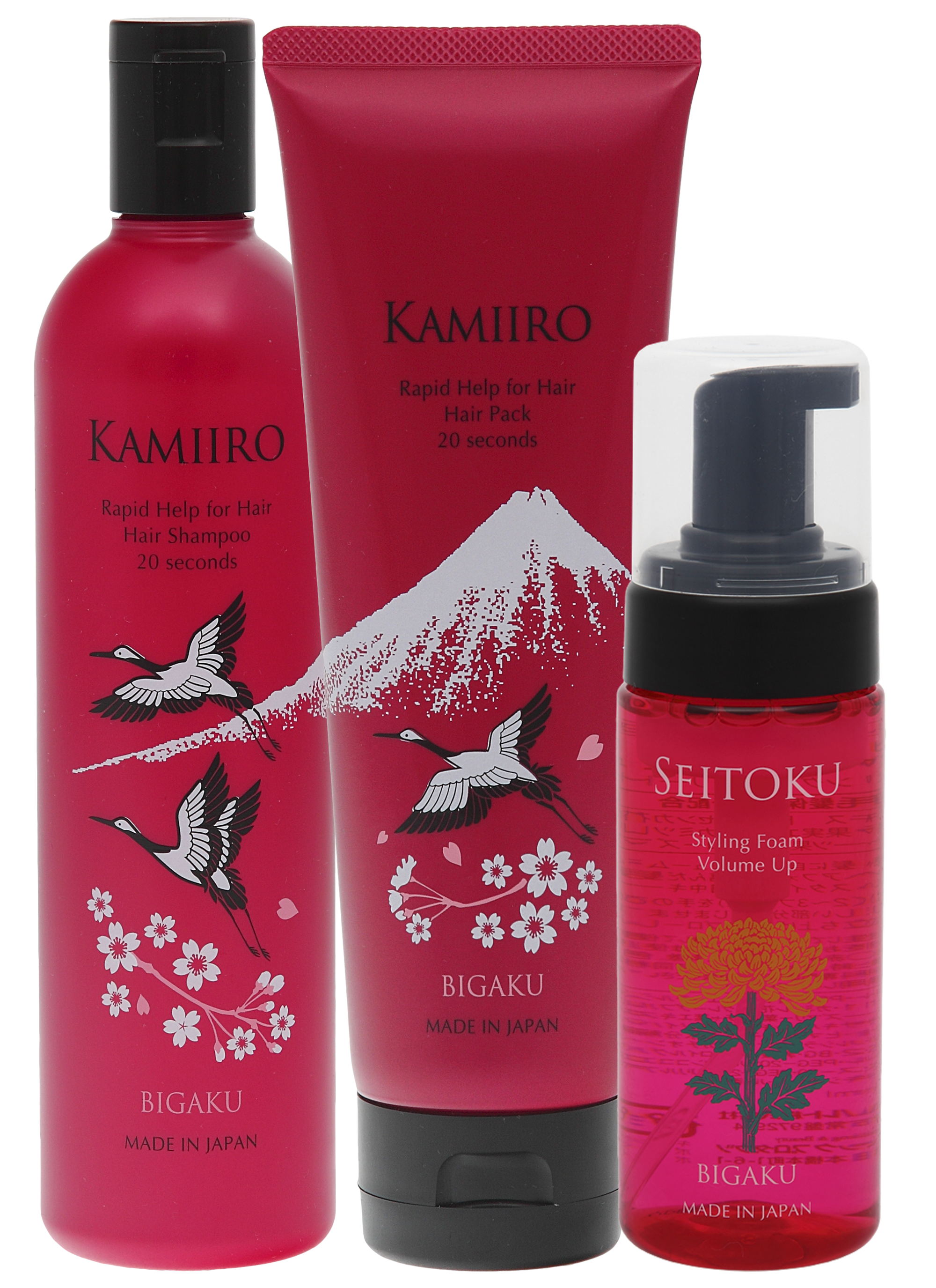 Kamiiro Rapid Help For Hair набор шампунь, маска и пенка для волос 330мл+250г+150г