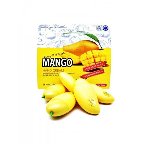 3W Clinic Mango hand cream Набор кремов для рук с манго, 30г*6шт