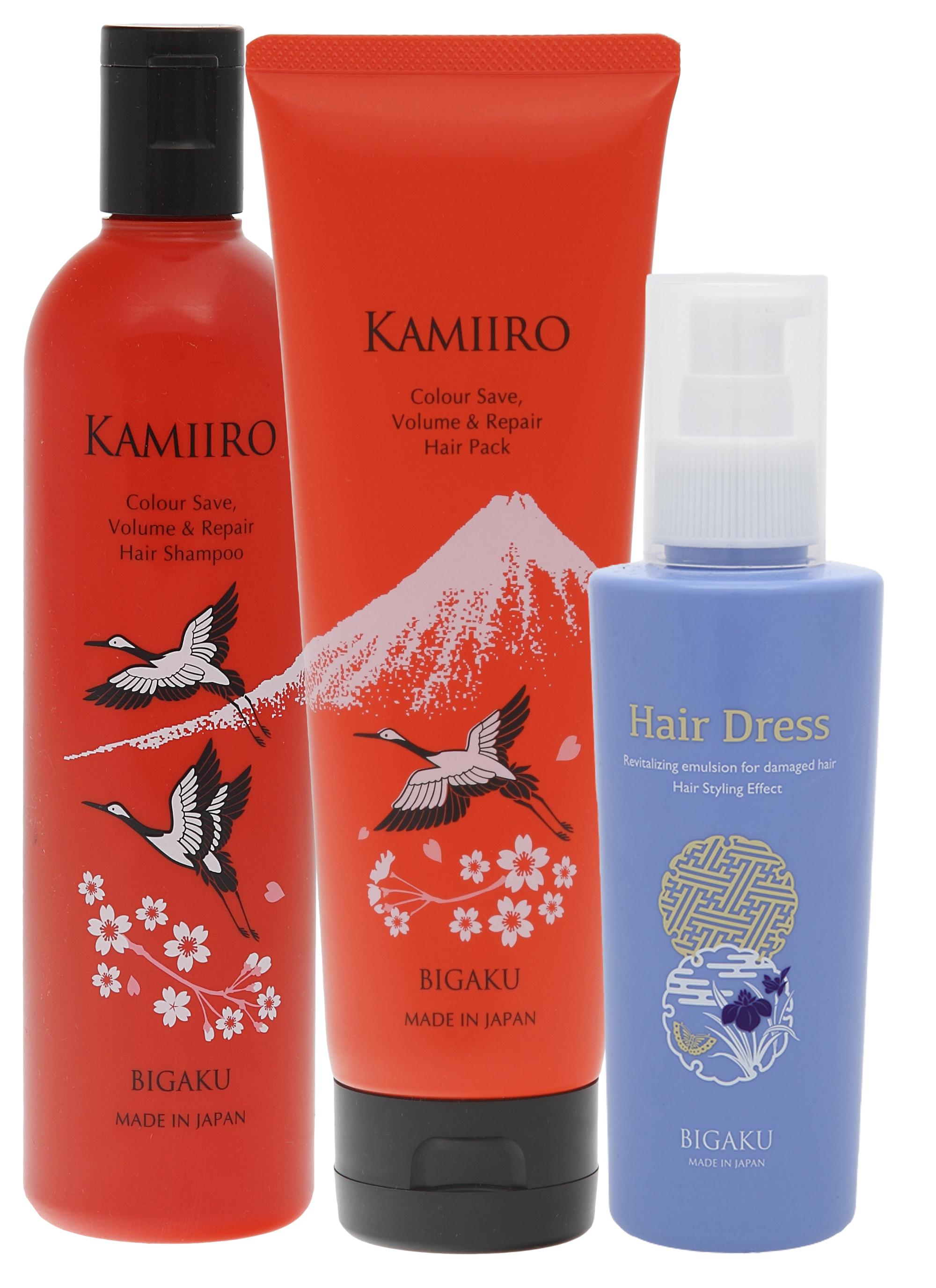 Kamiiro Colour Save Volume&Repair набор шампунь,маска для объема и лHair Dress 330мл+250г+150 г