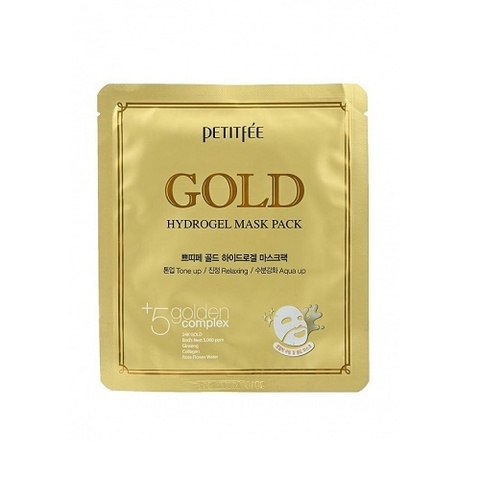 Petitfee Gold Hydrogel Mask Pack Маски для лица гидрогелевые с золотом, 5 шт 