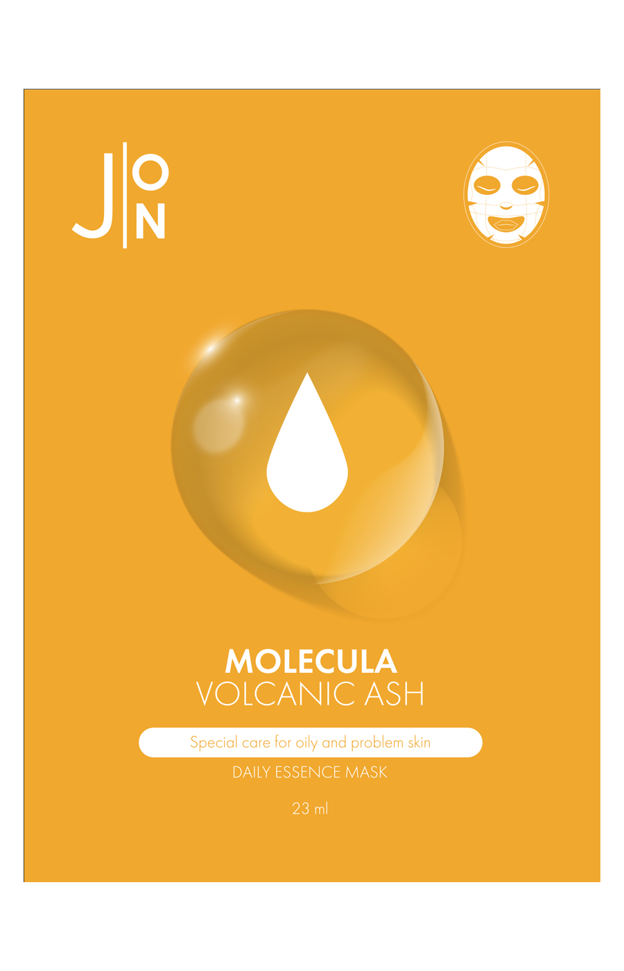 J:ON Molecula Volcanic Daily Essence Mask тканевая маска для лица вулканический пепел, 23мл 