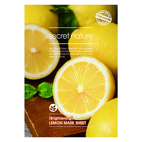 Secret Nature Lemon mask sheet Маска придающая сияние коже с лимоном, 25г