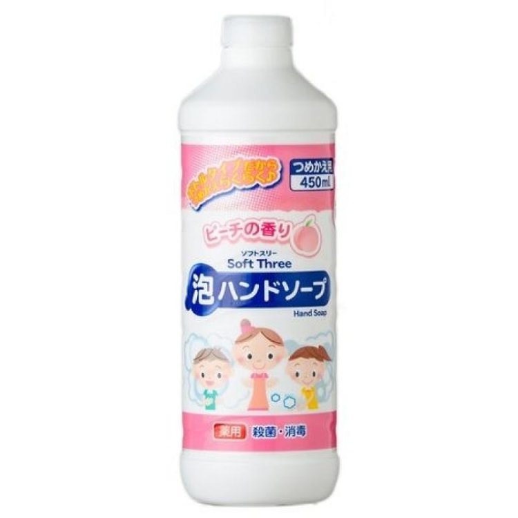 Mitsuei Soft Three Пенное антесептическое мыло для рук с ароматом персика, 250мл
