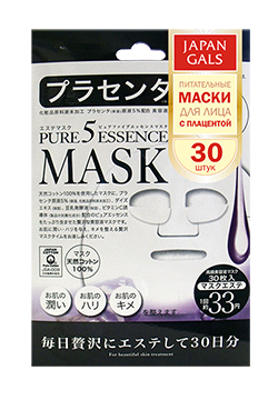 Japan Gals Pure5 Essential маска для лица с экстрактом плаценты, 30*3мл