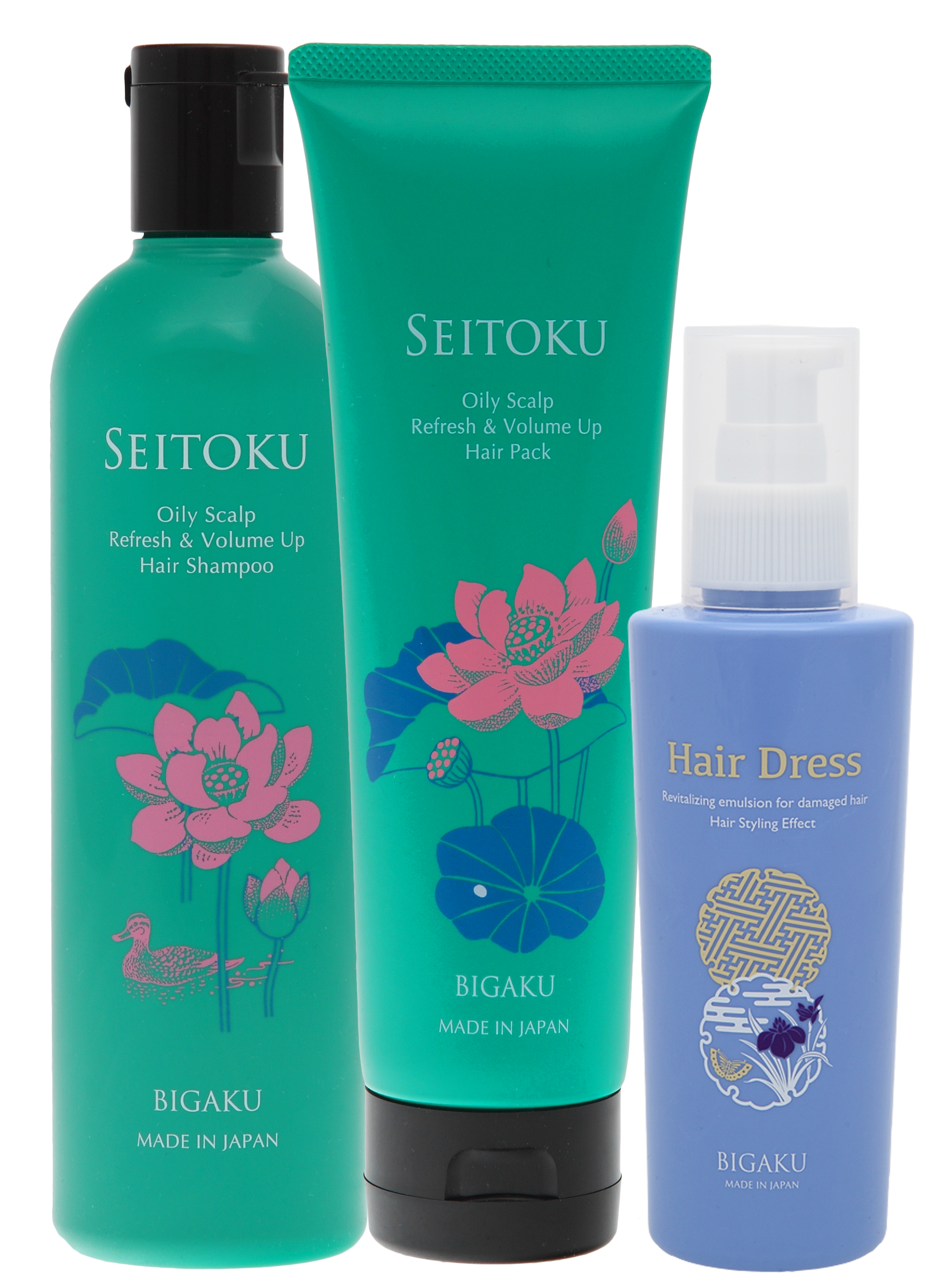 Seitoku Oily Scalp Refresh&Volume Up набор шампунь, маска и Hair Dress, 330мл + 250г + 150г